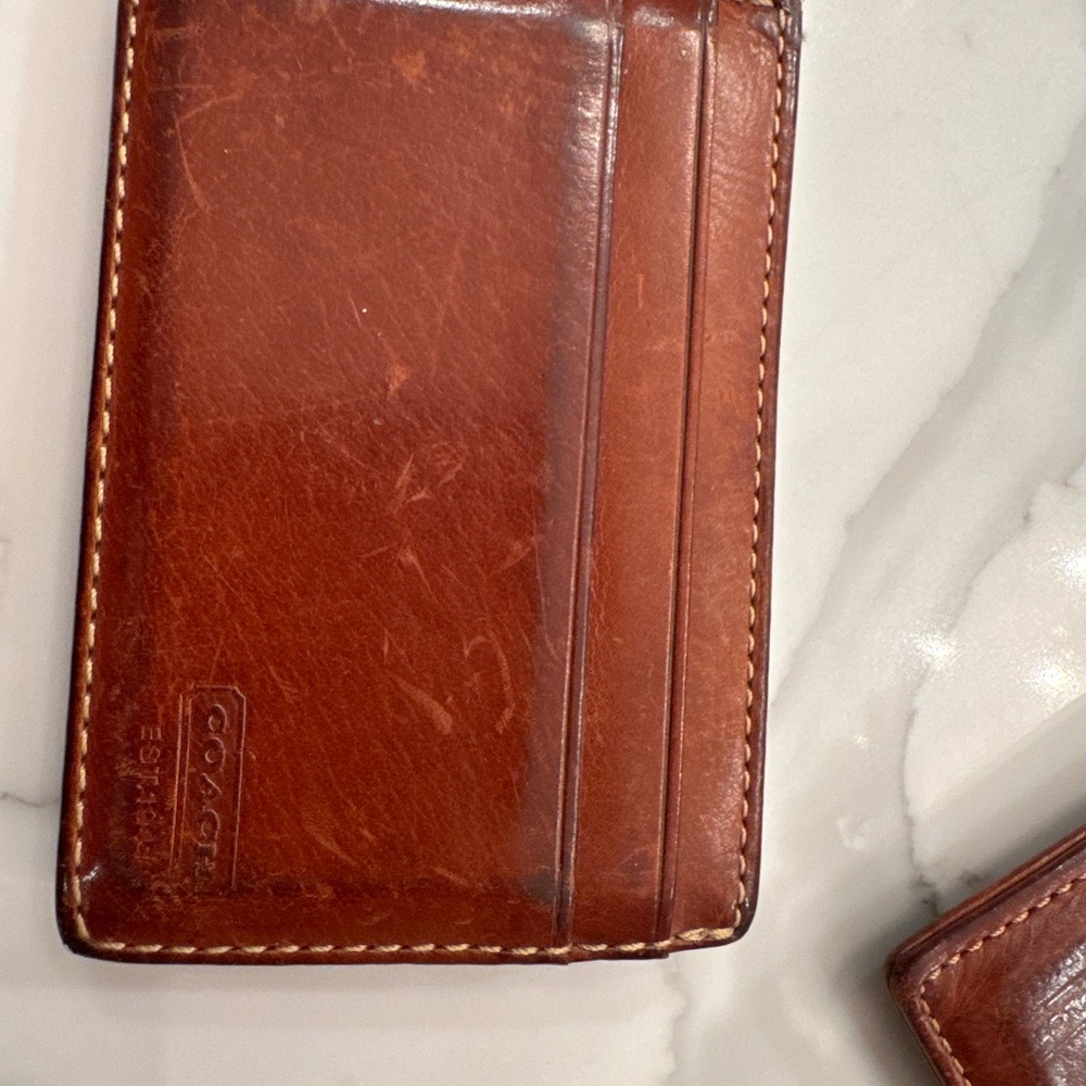 Coach Brown Leather Card Holder